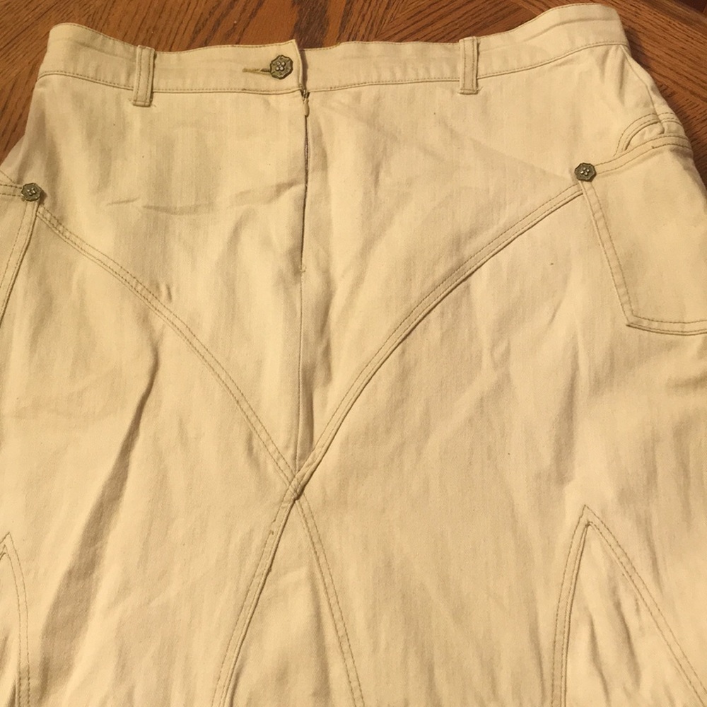 Really long khaki skirt